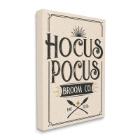 Stupell Industries Vintage Hocus Pocus Broom Sign Canvas Wall Art By Angela Nickeas