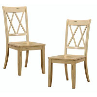 Gracie Oaks Casual White Finish Side Chairs Set of 2