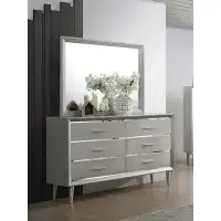 House of Hampton Windle 6 Drawer Double Dresser with Mirror