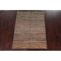 Rugsource One-of-a-Kind Hand-Knotted New Age 4'9" x 6'4" Wool Area Rug in Green/Blue/Red/Brown