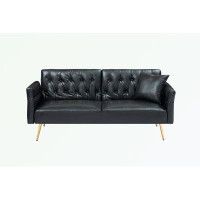 hanada Faux leather sofa bed with adjustment armres