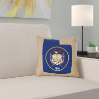 East Urban Home Centers Utah Flag Pillow in , Faux Linen Double Sided Print/Throw Pillow