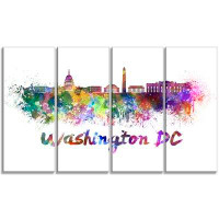 Design Art Washington DC Skyline Cityscape Canvas 4 Piece Painting Print on Wrapped Canvas Set