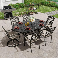 Canora Grey 8 - Person Elliptical Outdoor Dining Set with Cushions