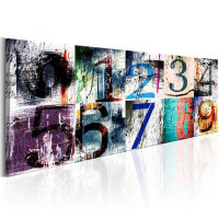 17 Stories Abstract Canvas Wall Art - Colourful Numbers - 53"Wx18"H