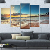 Design Art 'Exotic Beach in Dominican Republic' 5 Piece Photographic Print on Wrapped Canvas Set