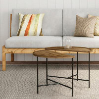 Somerset Home Somerset Home Set Of 2 Half Moon Coffee Table In Rustic Weathered Oak