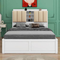 Red Barrel Studio Wood Full Size Platform Bed With Storage Headboard And 4 Drawers