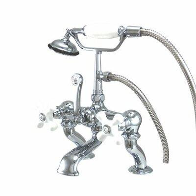Elements of Design Hot Springs Triple Handle Deck Mounted Clawfoot Tub Faucet with Handshower in Hot Tubs & Pools