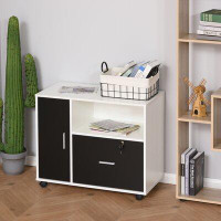 Inbox Zero Inbox Zero Rolling Office File Cabinet With Drawer For Legal Letter Sized Hanging Files Printer Stand With Sh