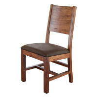 International Furniture Direct Parota Chair With Solid Wood - Faux Leather Seat