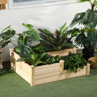 Raised Garden Bed 42.5" L x 34.6" W x 14.2" H Natural wood finish