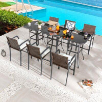 Winston Porter 9-Piece Outdoor High-Seating Dining Set