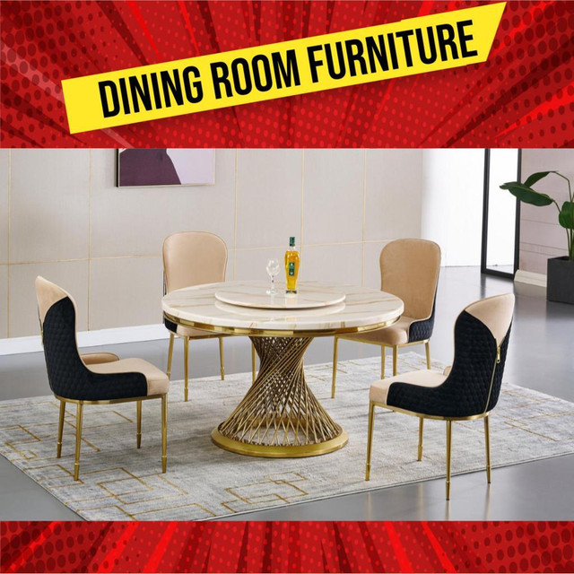 Marble Round Dining Set Sale !! Furniture Sale !! in Dining Tables & Sets in Hamilton