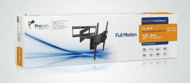 TILTING TV WALL MOUNT 42-90 INCH TV- HOLDS UP TO 165 LB (75 KG) LCD/LED/PLASMA/CURVE TVS in Video & TV Accessories in Oshawa / Durham Region - Image 3