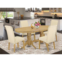 Charlton Home Paramus 5 - Piece Butterfly Leaf Solid Wood Dining Set
