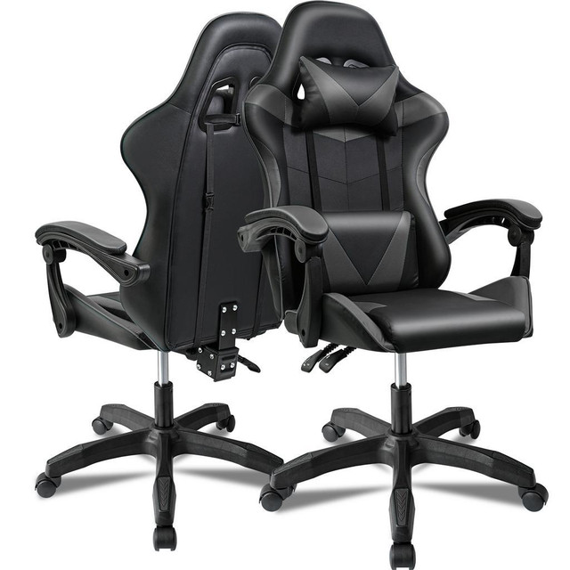 NEW BLACK & GRAY GAMING OFFICE CHAIR AMCGC11 in Other in Manitoba - Image 2