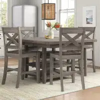 Laurel Foundry Modern Farmhouse Helmsley 5 - Piece Extendable Pine Solid Wood Dining Set