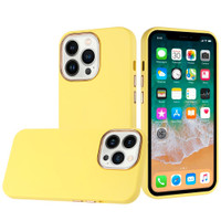 iPhone 15 / 14 / 13 Classy Slick Chromed Around Hybrid Case Cover - Yellow