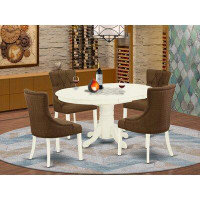 Winston Porter Foulks 5 Piece Extendable Solid Wood Dining Set