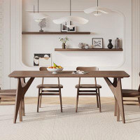 Lawrence Frames Modern Simple Solid Wood Rectangular Brown Dining Table Sets