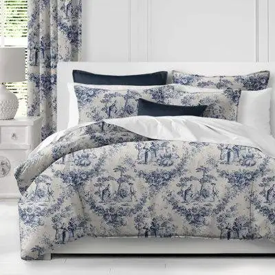 The Tailor's Bed Provence Navy/White Standard Cotton Duvet Cover Set