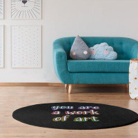 East Urban Home Work Of Art Quote Chalkboard Style Poly Chenille Rug