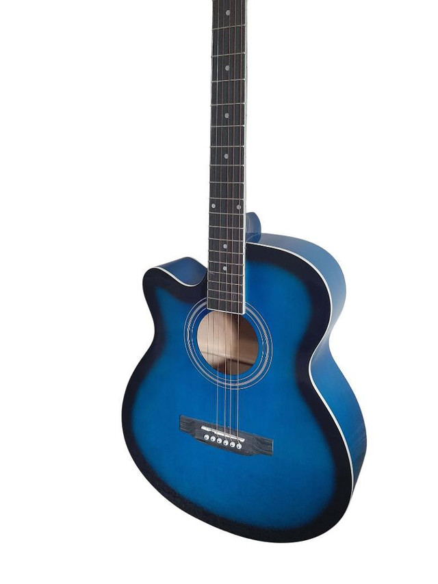 Left handed Acoustic Guitar for Beginners Adults Students 40-inch Full-size Blue SPS375LF in Guitars - Image 3