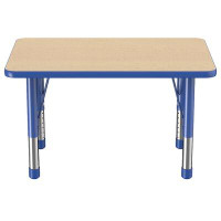 Factory Direct Partners Rectangle T-Mould Adjustable Height Activity Table with Standard Swivel Glide Legs