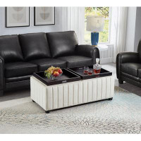All-in furniture Storage Bench with coffee tray