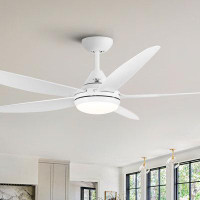 Brayden Studio 56" Balius 5 - Blade LED Standard Ceiling Fan with Remote Control and Light Kit Included