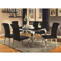 Coaster Furniture 59 Carone Dining Contemporary Black w 6 Chairs (105071) - In Stock / New in box         Glam