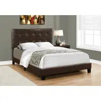 Red Barrel Studio Bed, Queen Size, Platform, Bedroom, Frame, Upholstered, Pu Leather Look, Brown, Transitional