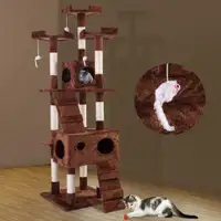 NEW 67 IN CAT TREE PLAY HOUSE TOWER CONDO TOY BALL 67TREEB