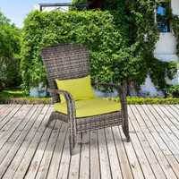 Rattan Adirondack Chair 25.5"x33.75"x35.5" Green
