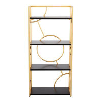 Everly Quinn Constellation Bookcase With Metal And Wood Material