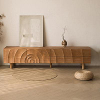 LORENZO Nordic Style Living Room TV Cabinet Locker Solid Wood 70.87'' W Storage Credenza