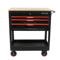 WFX Utility™ WFX Utility™-3 Drawers Multifunctional Tool Cart With Wheels And Wooden Top