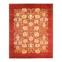 Isabelline Eclectic, One-Of-A-Kind Hand-Knotted Area Rug  - Red, 8' 2" X 10' 0"