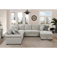 Red Barrel Studio 117" Oversized Sectional Sofa With Storage Chaise