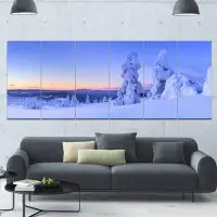 Made in Canada - Design Art 'Sunset over Frozen Trees'  6 Piece Photographic Print Set on Canvas