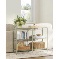 VASAGLE VASAGLE 39.4 Inch Console Table With 3 Shelves, Sofa Table, Entryway Table, Metal Frame, Tempered Glass Shelf, M