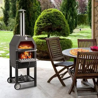 2-Layer Outdoor Pizza OvenThis outdoor pizza oven has a two-layer construction for the perfect bakin...