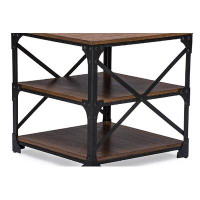 Williston Forge Epple Contemporary Creative Stylish 24" High X 24" Wide X 24" Depth Office Home Wooden Utility End Table