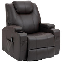 FAUX LEATHER RECLINER CHAIR WITH MASSAGE, VIBRATION, MUTI-FUNCTION PADDED SOFA CHAIR WITH REMOTE CONTRO