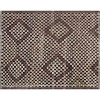 Nalbandian One-of-a-Kind Hand-Knotted 1960s 7'1" x 8'11" Wool Area Rug in Black/Grey/White
