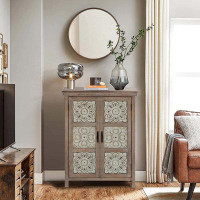 Langley Street Makale Farmhouse 37.4" Tall 2-Door Wood Storage Accent Cabinet