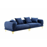 Mercer41 108.3'' Modern Sofa Couch 4-Seater Fabric Sofa For Livingroom Office BLUE