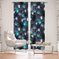 East Urban Home Lined Window Curtains 2-panel Set for Window Size by Metka Hiti - Brushed Flowers