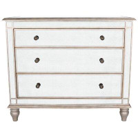 Rosdorf Park 3 Drawer Mirrored Console Chest Finished With Silver Birch Accents